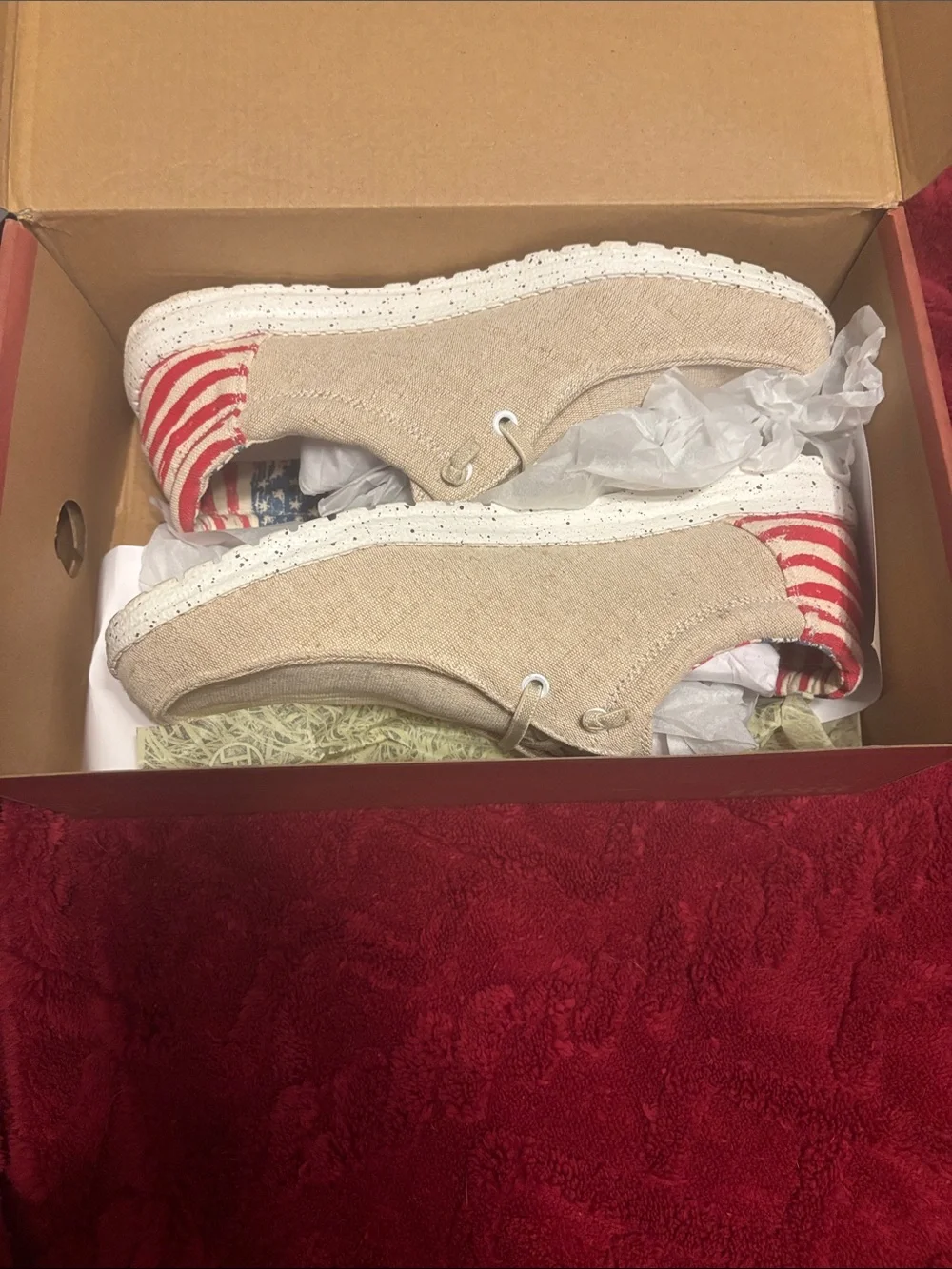 Roper Tan and Red Shoes